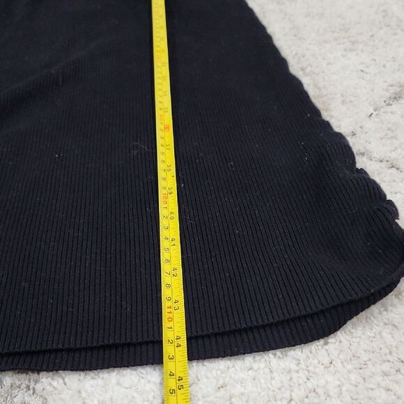 Zara Knit Black Ribbed Dress Sid Lace Up Women Size Medium Whimsigoth Baddie - Picture 6 of 8